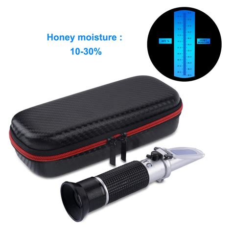 honey moisture refractometer|handheld honey refractometer.